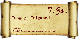 Tunyogi Zsigmond névjegykártya