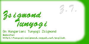 zsigmond tunyogi business card